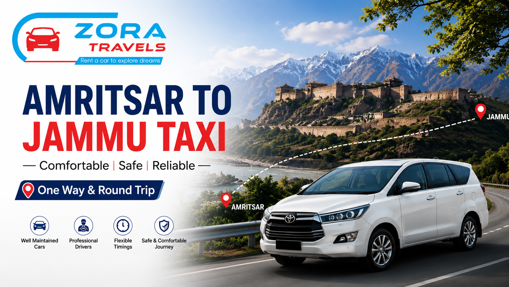 Amritsar to Jammu Taxi: Complete Road Travel & Cab Booking Guide